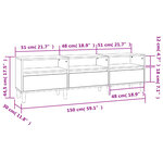 vidaXL Meuble TV blanc 150x30x44 5 cm bois d'ingénierie