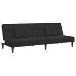 vidaXL Canapé-lit à 2 places avec repose-pied noir velours