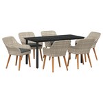 vidaXL Ensemble de salle à manger pour jardin 7 Pièces Gris clair