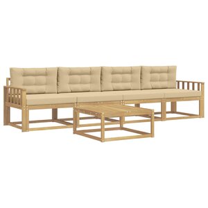 vidaXL Ensemble de canapés d'extérieur 4 pc Blanc et Beige