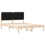vidaXL Cadre de lit avec tête de lit rembourrée Noir 140 x 190 cm