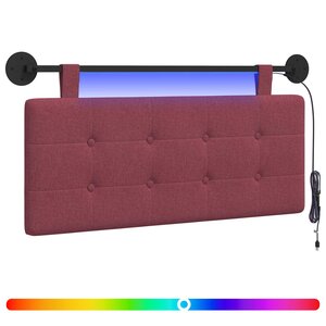 vidaXL Tête de lit suspendue Avec lumière LED Bordeaux Tissu
