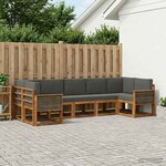 vidaXL Ensemble de canapés d'extérieur 7 Pièces Naturel et Anthracite