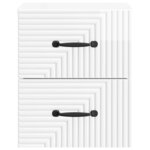 vidaXL Cabinet de chevet mural 2 Pièces Blanc brillant 34 5 x 33 x 40 cm