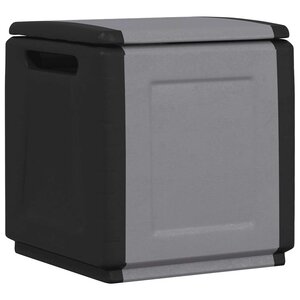 vidaXL Boîte de rangement de jardin 54x53x57 cm 130 L Gris foncé noir