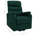 vidaXL Fauteuil de massage Vert foncé Tissu