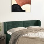 vidaXL Tête de lit avec oreilles Vert foncé 147x23x78/88 cm Velours