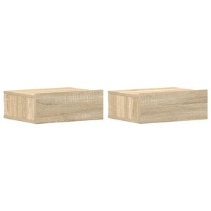 vidaXL Tables de chevet flottantes 2 Pièces Chêne sonoma Bois ingénierie