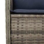 vidaXL Banc inclinable de jardin avec coussins gris résine tressée