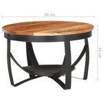 vidaXL Table basse Ø68x43 cm Bois d'acacia solide