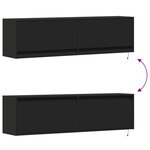vidaXL Meuble TV mural avec lumières LED noir 140x31x38 cm