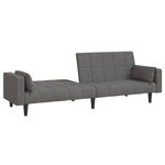 vidaXL Canapé-lit à 2 places avec deux oreillers gris clair tissu