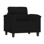 vidaXL Fauteuil avec repose-pied Noir 60 cm Tissu microfibre