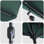 vidaXL Parasol de jardin Vert 294 x 150 x 223 cm tissu