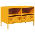 vidaXL Meuble TV jaune moutarde 68x39x43 5 cm acier laminé à froid