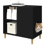 vidaXL Maison pour chat Noir 72 x 42.5 x 70 cm Bois d'ingénierie