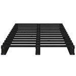 vidaXL Cadre de lit Noir 75x190 cm Bois pin massif Petit simple