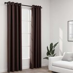 vidaXL Rideaux occultants Aspect lin avec œillets 2Pièces Taupe 140x245cm