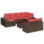 vidaXL Salon de jardin et coussins 11 Pièces marron résine tressée
