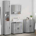 vidaXL Ensemble de mobilier de salle de bain 4 Pièces Gris Sonoma