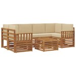 vidaXL Ensemble de canapés d'extérieur 7 Pièces Naturel et Beige
