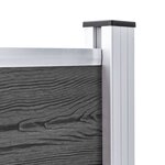 vidaXL Ensemble de panneau de clôture WPC 353x105 cm Noir