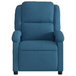 vidaXL Fauteuil inclinable de massage bleu velours