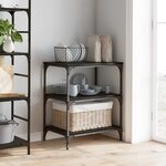 vidaXL Chariot de cuisine Chêne noir 60 x 41 x 76 cm Bois d'ingénierie