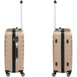 Tectake set de 3 valises trolley rigides - champagne