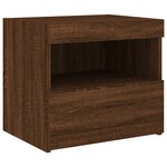 vidaXL Table de chevet avec lumières LED chêne marron 50x40x45 cm