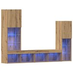 Meuble TV vidaXL avec lumières LED Chêne artisan 40.5x30x102 cm