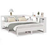 vidaXL Lit bibliothèque sans matelas blanc 160x200 cm bois pin massif