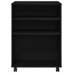 vidaXL Meuble de rangement avec roue Chêne noir 60 x 53 x 72.5 cm