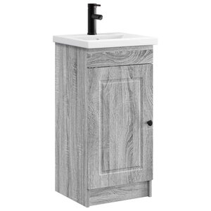 vidaXL Meuble de salle de bain avec évier Sonoma gris