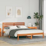 vidaXL Cadre de lit Marron cire 150 x 200 cm Bois massif en pin