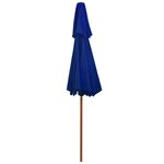 Vidaxl parasol double avec mât en bois bleu 270 cm