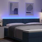 vidaXL Tête de lit avec des lumières à LED Réglable Bleu 200 cm tissu