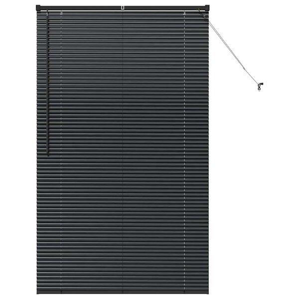 vidaXL Store de Fenêtre avec des rideaux Noir Aluminium