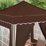 vidaXL Tente de fête pop-up 195 x 195 x 245 cm Marron Tissu Oxford
