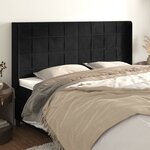 vidaXL Tête de lit avec oreilles Noir 163x16x118/128 cm Velours