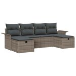 vidaXL Ensemble de canapé de jardin 6 Pièces Gris 251 x 117 x 85 cm