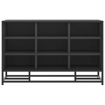 vidaXL Banc à chaussures noir 84x40x53 5 cm bois d'ingénierie et métal