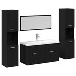 vidaXL Ensemble de mobilier de salle de bain 4 Pièces Chêne noir