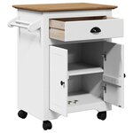 VidaXL Chariot de cuisine BODO blanc et marron 72x45x80 cm