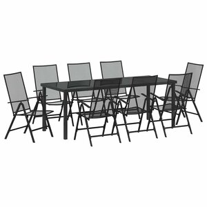 vidaXL Ensemble de salle à manger pour jardin 9 pc Anthracite