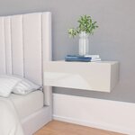 Vidaxl tables de chevet flottantes 2 pièces blanc brillant 40x30x15 cm