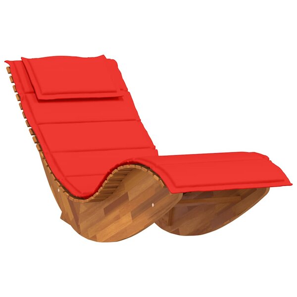 vidaXL Chaise longue à bascule avec coussin en bois massif d'acacia