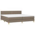 vidaXL Sommier à lattes de lit avec matelas Taupe 200x200 cm Tissu