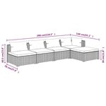 vidaXL Salon de jardin 5 Pièces avec coussins Résine tressée Gris
