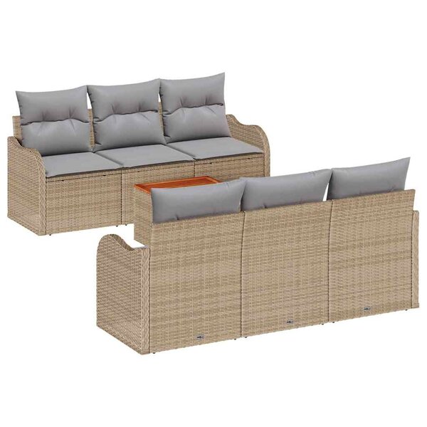 vidaXL Ensemble de canapé de jardin 7 Pièces beige et gris clair